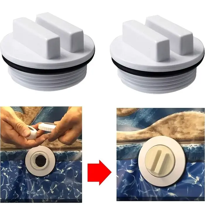 Bouchon de piscine universel en plastique blanc noir