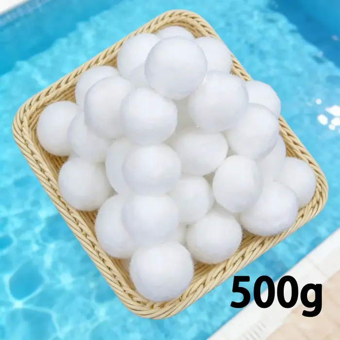Boules de filtration blanches en fibres de 500g, média filtrant pour piscine hors sol, spa et pompe 