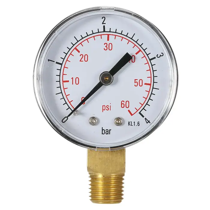 Manomètre de pression d'eau de filtre de piscine de 50 mm 0-60 psi 0-4 bar/0-15 psi 0-1 bar Manomètr