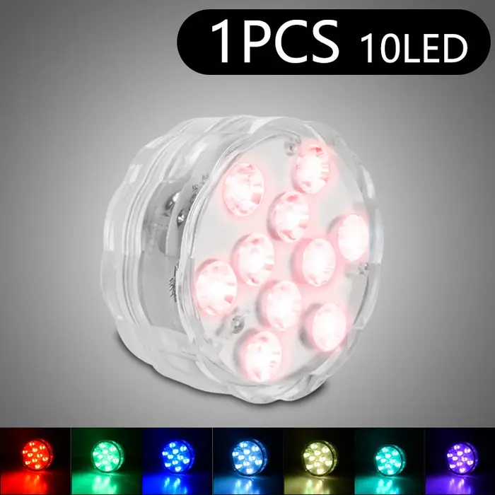 10Led piscine lumière télécommande RGB plongée poisson lumière LED lampe sous-marine Portable à pile