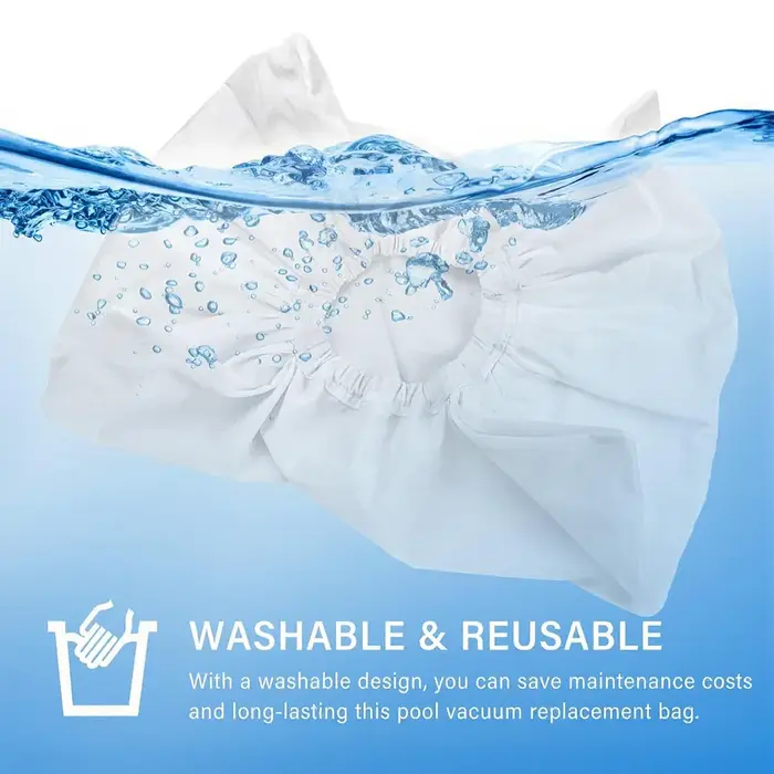 Sac filtrant fin réutilisable blanc pour Aquabot 8111 8101, pièce de rechange en maille de coton pou