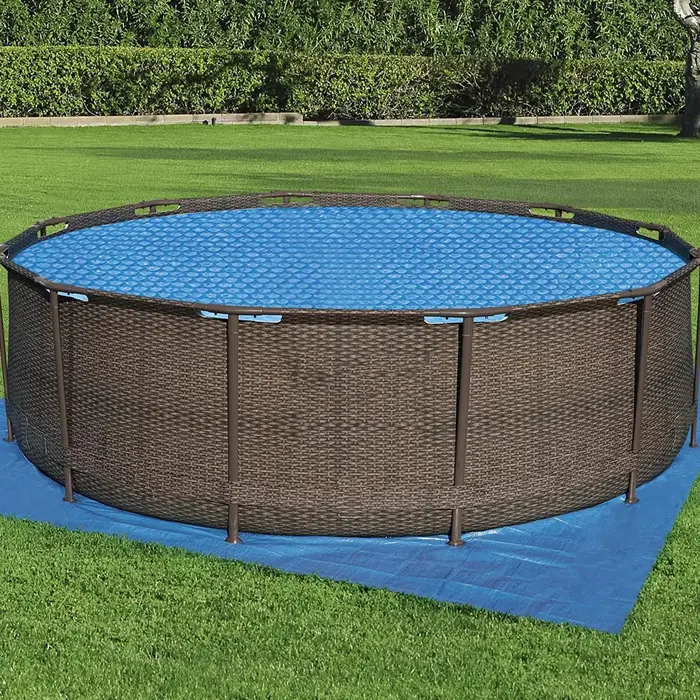 Couverture de piscine ronde par évaporation d'eau
