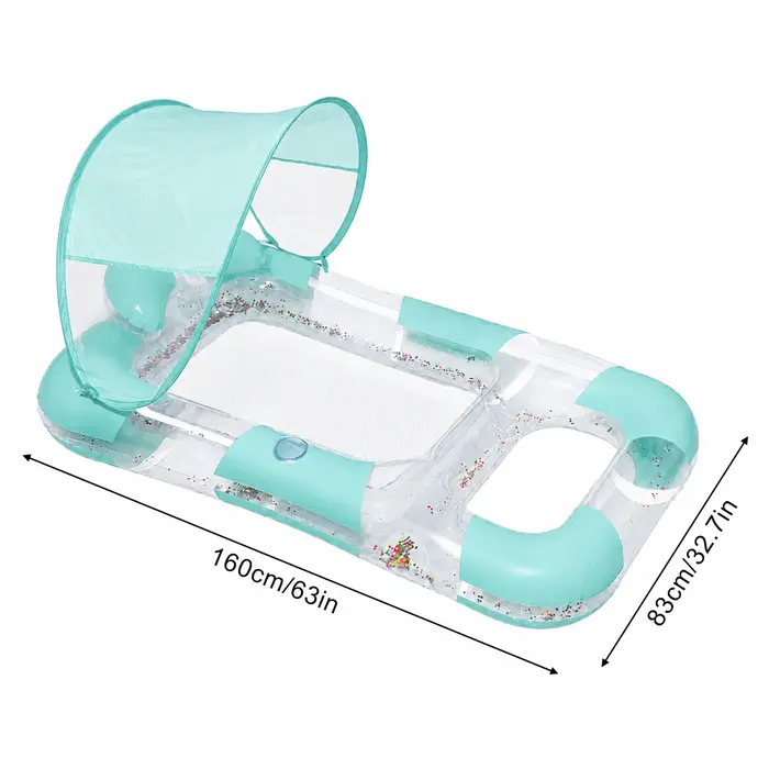 1 pièce - Flotteur gonflable pour piscine avec auvent pare-soleil