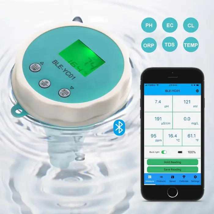 Ensemble de données numérique Bluetooth pour moniteur de qualité de l'eau de piscine, combo de tempé