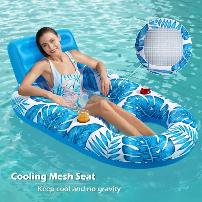 Bouée gonflable pour adulte - Chaise longue flottante pour piscine, radeau, fauteuil flottant pour p