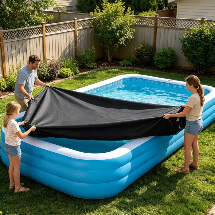 Couverture de piscine rectangulaire gonflable
