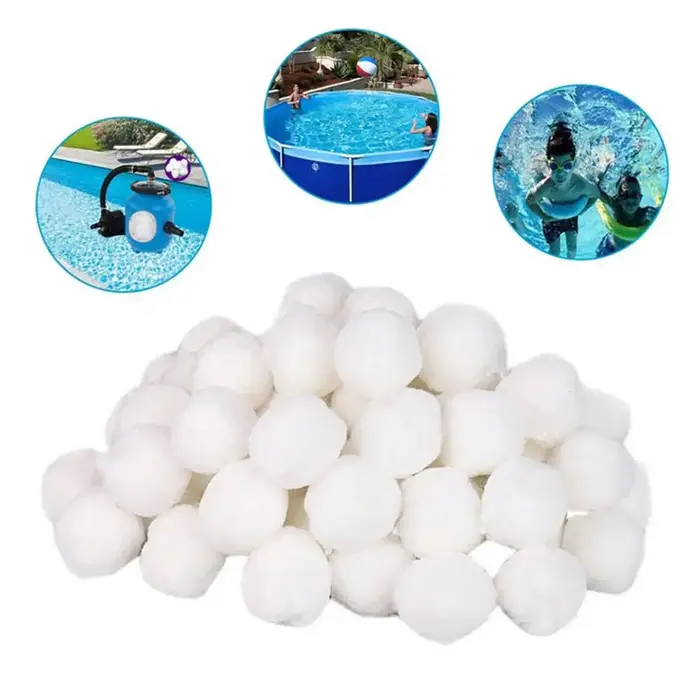 Boule filtrante blanche en fibre de coton pour livres de piscine
