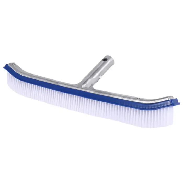 Brosse de nettoyage de piscine de 18 pouces, manche en aluminium, brosse en plastique, brosse de pis