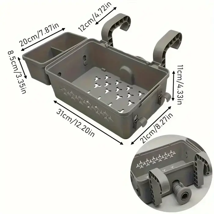 1 panier de rangement portable pour piscine avec porte-gobelet pour piscines hors sol