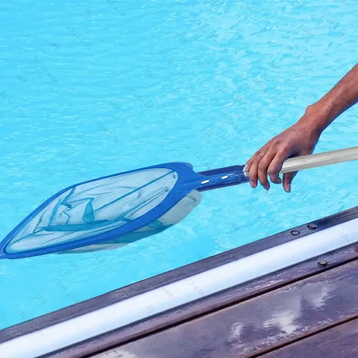 Filet d'écumoire de piscine avec poteau télescopique à 5 Sections