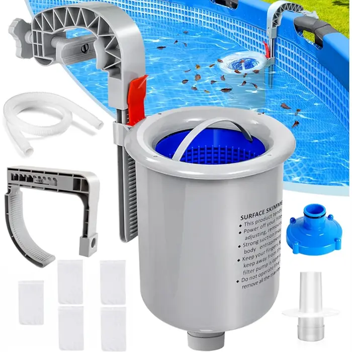 Écumoire pour piscine hors sol avec 10 chaussettes d'écumoire, panier d'écumoire flottant compatible