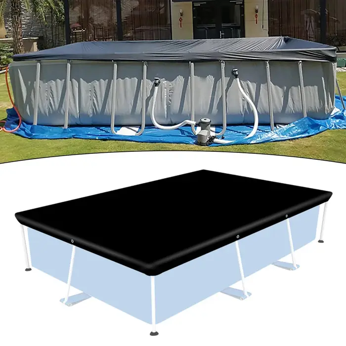 Support rectangulaire extérieur couverture de piscine cour étanche crème solaire anti-poussière