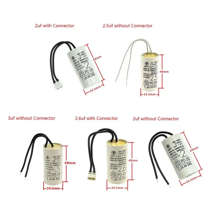 Condensateur de pompe à eau pour chaudière 2uF 2.5uF 2.6uF 3uF
