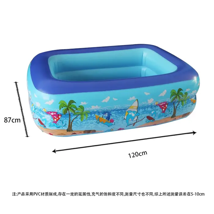 Piscine rectangulaire gonflable de 120 cm pour l'extérieur