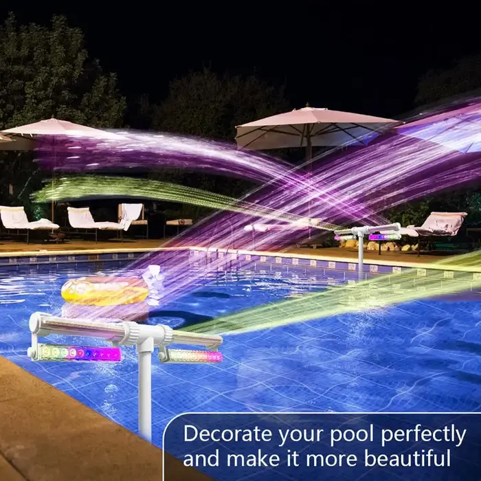 Fontaine de piscine avec lumières pour piscines creusées et hors sol