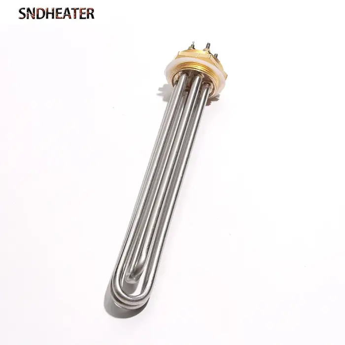 SNDHEATER chauffe-eau électrique DN32 DN40 DN50 élément chauffant par Immersion SUS304 220V Booster tubulaire 3KW 4.5KW 6KW 9KW 380V 12KW
