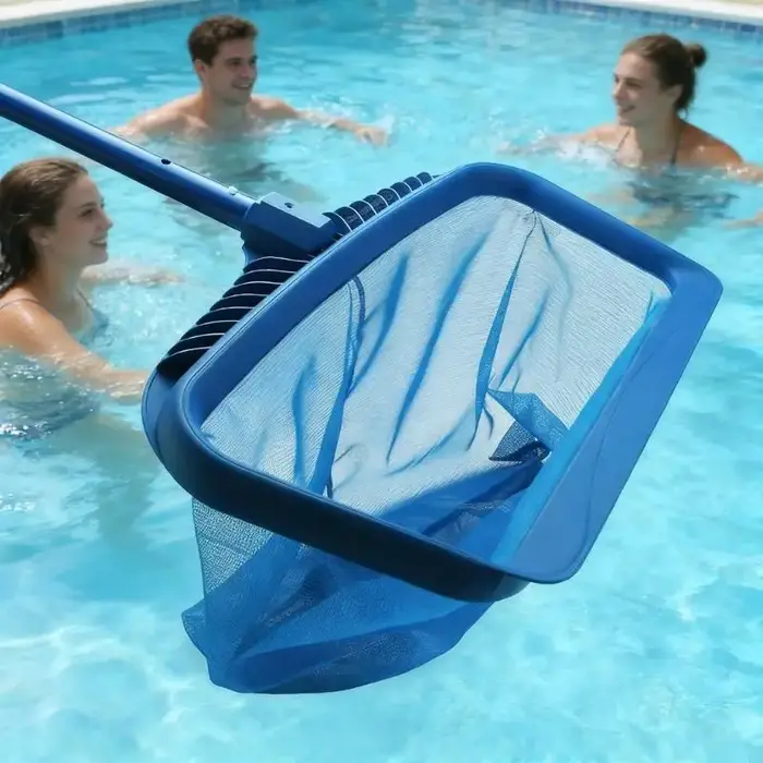 Filet d'écumage piscine avec tige en aluminium 1.1m