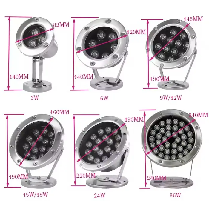 Fontaine led lumières étanche piscine