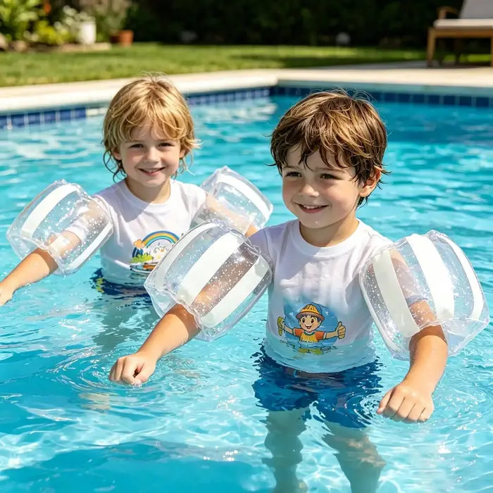 1 Paire de Brassards de Natation Gonflables pour Piscine, Accessoire de Natation, Sports Aquatiques d'Été, Brassards Flottants Gonflables