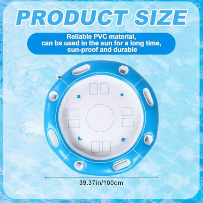 Table flottante gonflable pour piscine, support pour nourriture et boissons, pour jeux et divertissements aquatiques