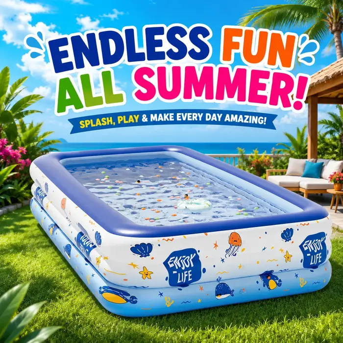 Piscine gonflable familiale bleue