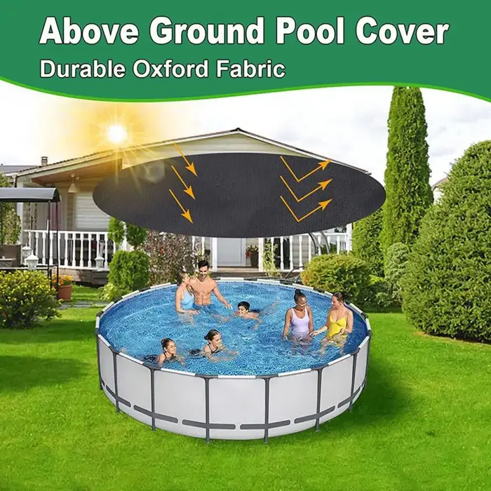 Couverture de piscine ronde pliable avec cordon de serrage