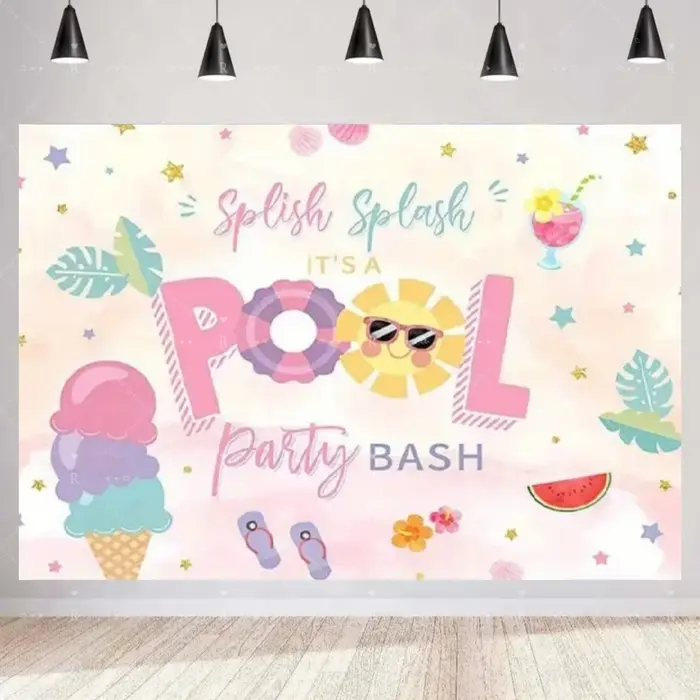 Décorations de fête d'anniversaire sur le thème de la piscine pour l'été