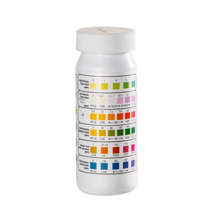 50 pièces de papier test de pH pour piscine 6 en 1