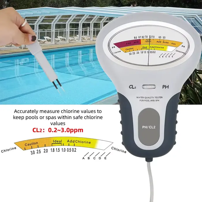 Testeur de PH et de chlore 2 en 1