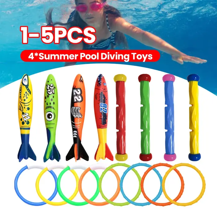 Lot de 4 jeux de piscine à faire couler