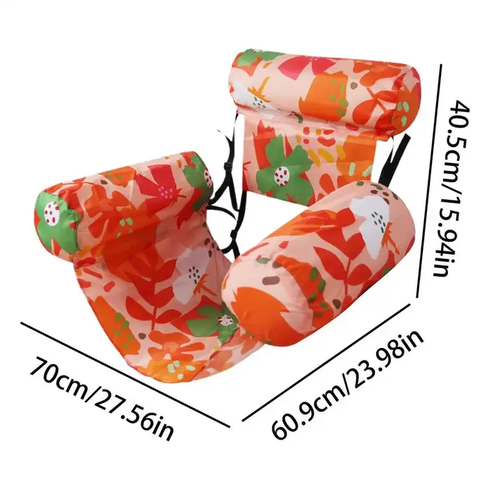 Fauteuil flottant gonflable pour piscine, hamac aquatique, chaise inclinable avec dossier pliable et