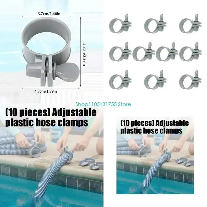K0EF – colliers serrage réglables pour tuyau d'entretien piscine, 10 pièces, clé à vis, colliers ser