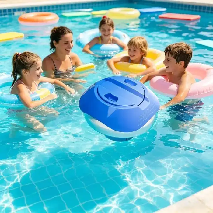 Distributeur flottant comprimés chlore, flotteurs pour piscine, diamètre 19cm Construction solide po