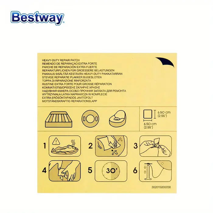 Bestway62068 Patch de réparation adhésif sous-marin 10 pièces, Kit de réparation de patch de piscine