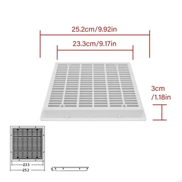 Couvercle vidange principal piscine carré en plastique ABS
