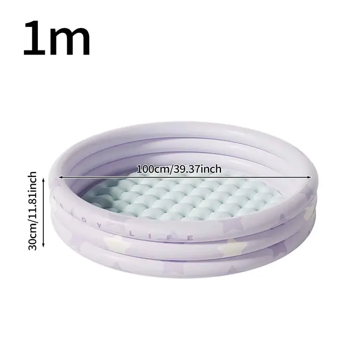 Piscine gonflable 1 pièce, piscine ronde à 3 anneaux, piscine à balles portable pour intérieur, jeux