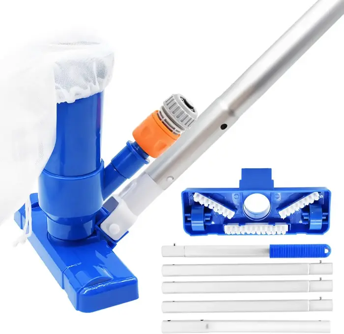 Kit de nettoyage de piscine avec perche télescopique à 4 sections, aspirateur à jet pour piscine hor
