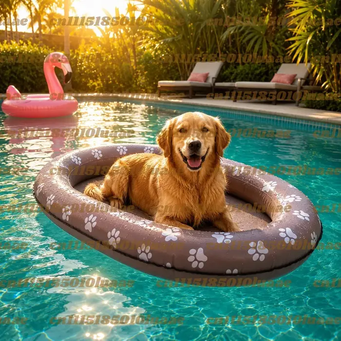 Piscine gonflable pour chien, nouvelle flotteuse pour chien 2026 avec corde, flotteuse résistante au