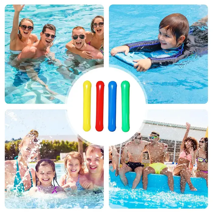 Ensemble de 4 flotteurs gonflables pour piscine avec pompe à air