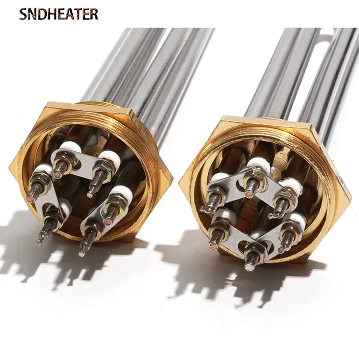 SNDHEATER chauffe-eau électrique DN32 DN40 DN50 élément chauffant par Immersion SUS304 220V Booster tubulaire 3KW 4.5KW 6KW 9KW 380V 12KW