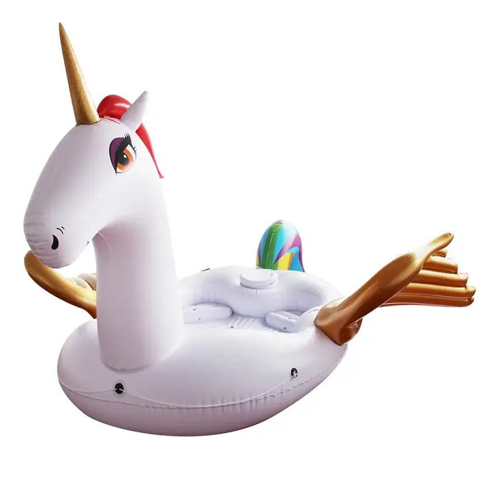 Flotteur de piscine licorne gonflable en PVC pour l'extérieur, bateaux gonflables pour 6 personnes, 