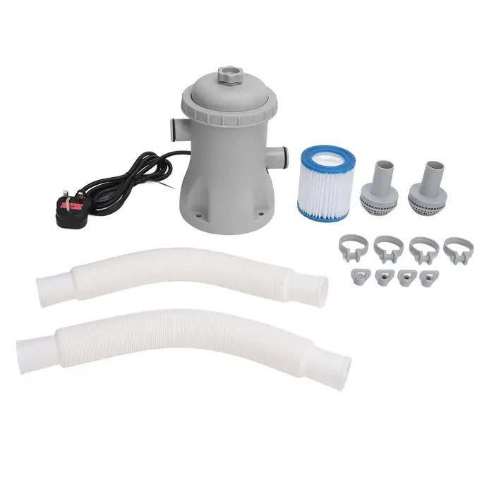 Pompe à filtre à cartouche transparente pour piscine, Kit de pompe à filtre gonflable à faible bruit
