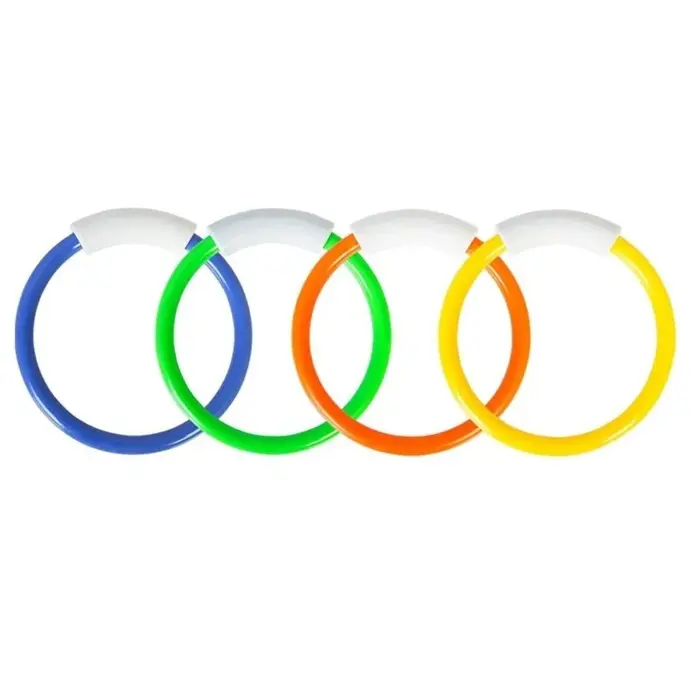 Lot de 4 anneaux de plongée amusants pour entraînement sous-marin, anneaux de piscine colorés, jouet