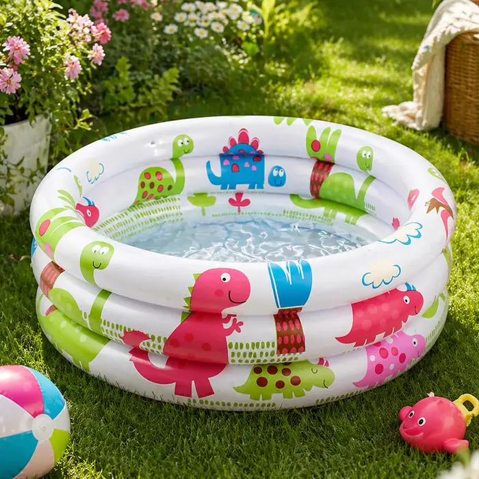 Piscine gonflable ronde à motif dinosaure