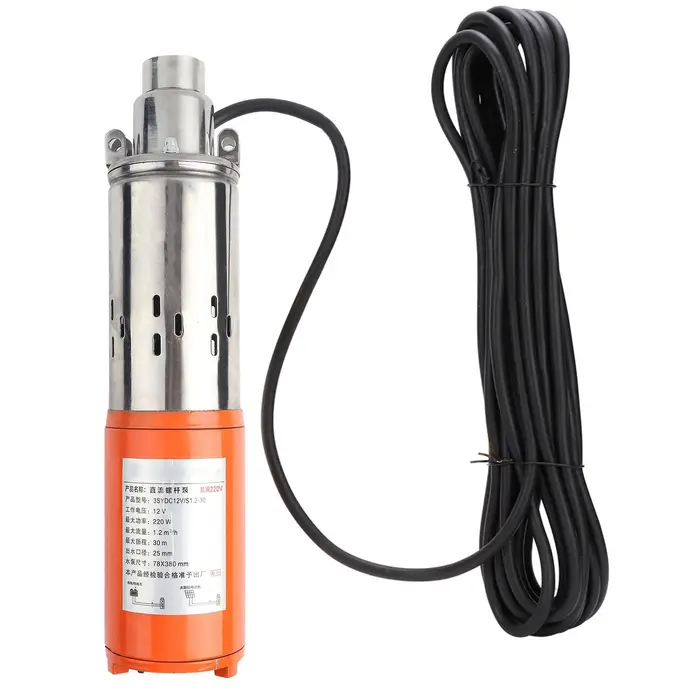 Pompe à eau SubSN en acier inoxydable à haute levée, pompe à vis DC, 1 en effet, 12V, 1,2 m, 30m