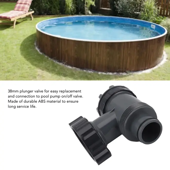 Valve de Piston de Piscine de 38mm en ABS Anti-Evergging Efficace On-Off