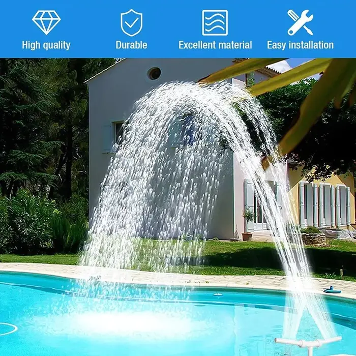 Nouvelle Fontaine de Piscine Cascade à Double Jet Réglable