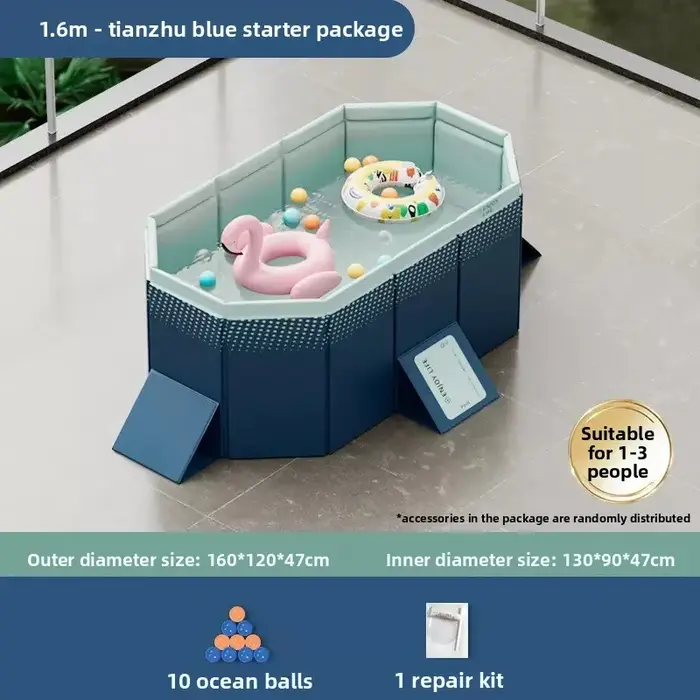 Piscine hors sol pliable, non gonflable, avec structure épaisse, portable, pour adultes et enfants, 