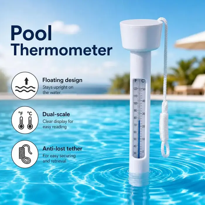 Thermomètre flottant pour piscine, jauge de température pour piscines extérieures et intérieures, spas et bains à remous