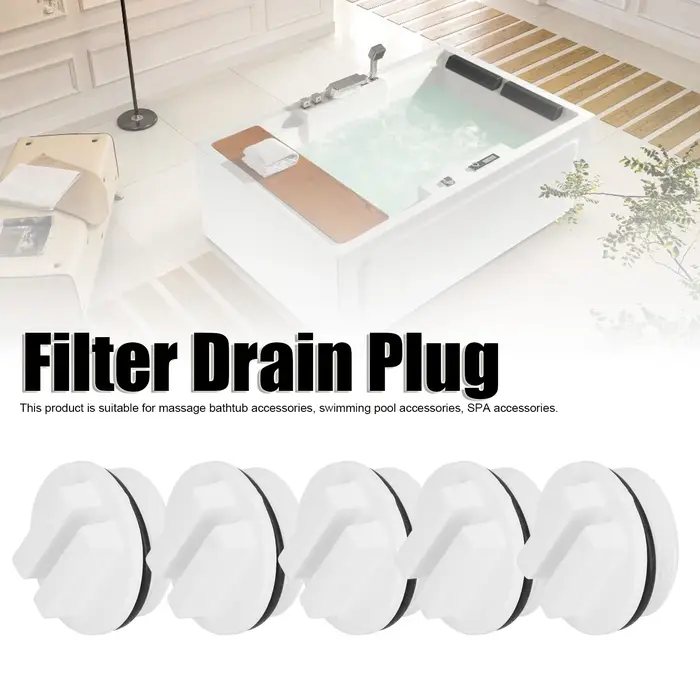 Bouchon de vidange fileté pour piscine et spa, 5 pièces, 1,5 pouces, ligne de retour, filtre, avec O